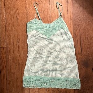 Lace Trim Striped Cami Top